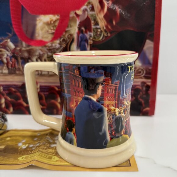 2025 Polar Express Train Ride Gift Set Raised Ceramic Mug Bag Ticket Bell NEW - Picture 7 of 13